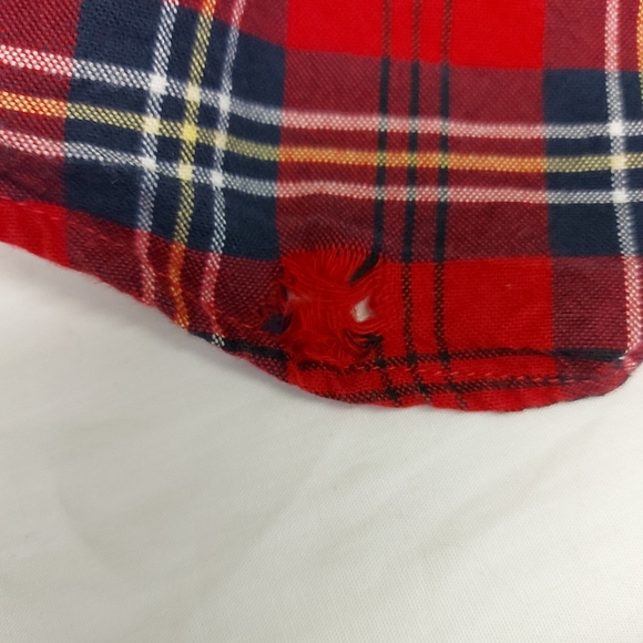 American Eagle Classic Fit Plaid Shirt  Red, Blue and White Plus Size 🚨flaw🚨 - Picture 5 of 8